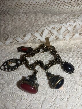 vintage / antique victorian charm bracelet / fob